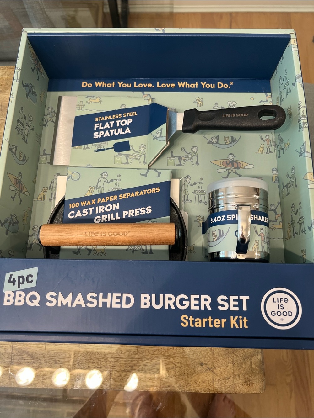 Life Is Good Blue BBQ Smashed Burger Starter Kit